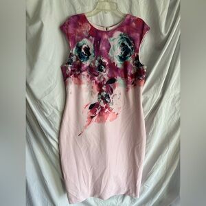 ‼️❌SOLD❌‼️Floral Pink Sleeveless Dress Size 10